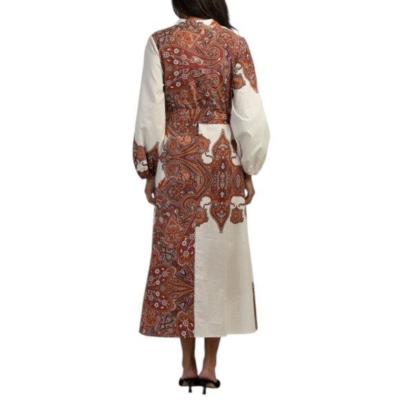 LE RAGAZZE Made In Italy Bandana Print Maxi Shirt Dress - Picture 2 of 3